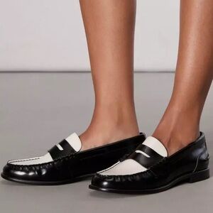 rag & bone Black and Cream Carter Loafers